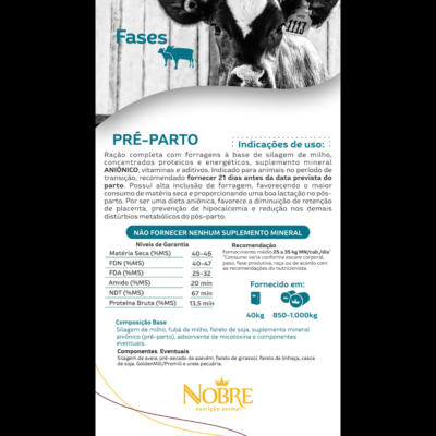 LINHA FASES PRÉ-PARTO – NOBRE NUTRIÇÃO ANIMAL