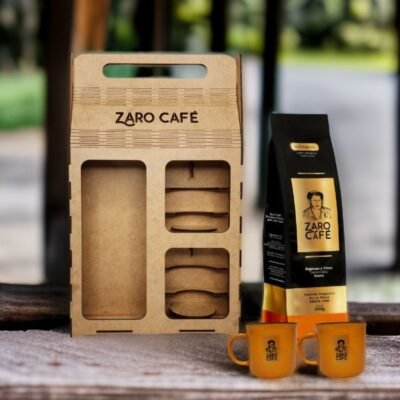 Kit Presente Zaro Café Suave Moído 500g + 2 Canecas Laranja 200ml