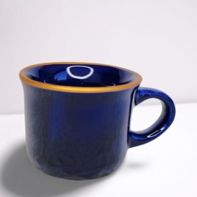Caneca Zaro Café Azul com Borda Dourada 70ml