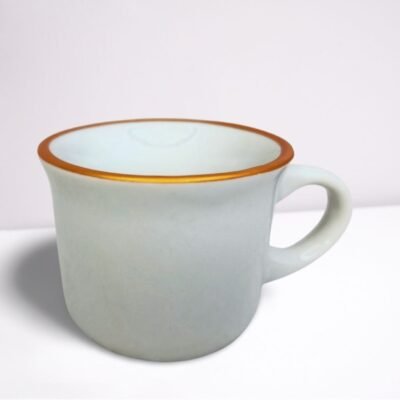 Caneca Zaro Café Branca com Borda Dourada 70ml