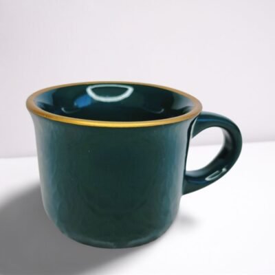 Caneca Zaro Café Verde com Borda Dourada 70ml