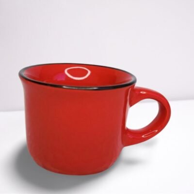 Caneca Zaro Café Vermelha com Borda Preta 70ml