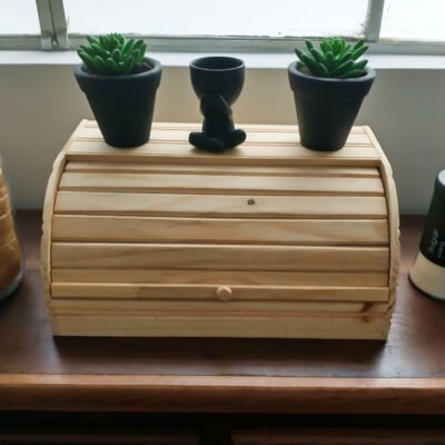 Porta Pão de Madeira Rústico Grande – Organizador AgroLar